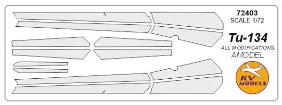 Tu-134 anti icing surfaces mask for Amodel 1:72