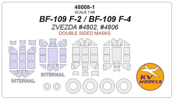 Bf 109F-2/F-4 mask (double sided) for Zvezda 1:48