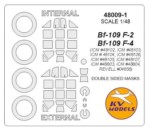 Bf 109F-2/F-4 (double sided) mask for ICM/ Revell 1:48
