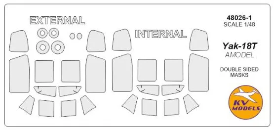 Yak-18T mask (double sided) for Amodel 1:48