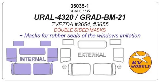 URAL-4320 mask (double sided) for Zvezda 1:35