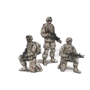 US Army Soldiers and Commanding Officer 1:72