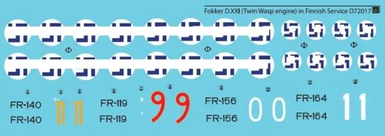 Fokker D.XXI (Twin-Wasp engine) in Finnish Service 1:72