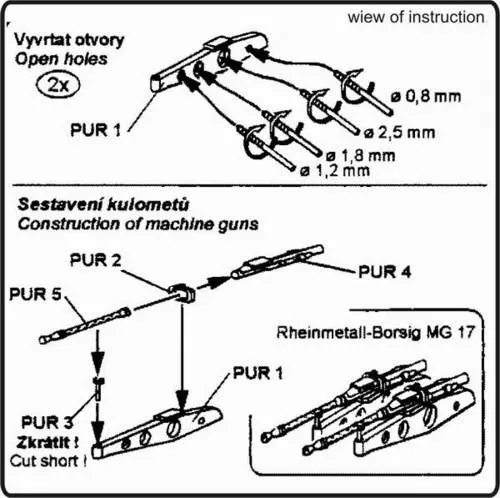 MG 17 7.92 mm German aircraft machine gun 1:48