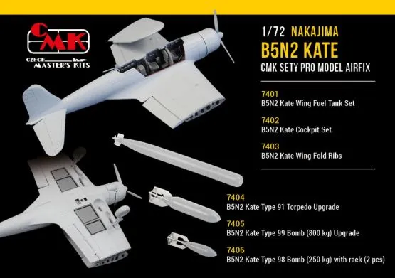 B5N2 Kate Wing Fuel Tank Set for Airfix 1:72