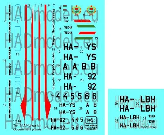 Tupolev Tu-134 Government planes 1:144