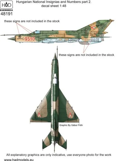 MiG-21 Hungarian national insignias part.2 1:48