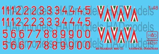 MiG-21 Hungarian national insignias part.2 1:48