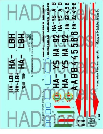 Tu-134 Government planes 1:72