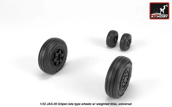 JAS-39 "Gripen" wheels w/ weighted tires, late 1:32