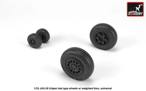 JAS-39 "Gripen" wheels w/ weighted tires, late 1:32