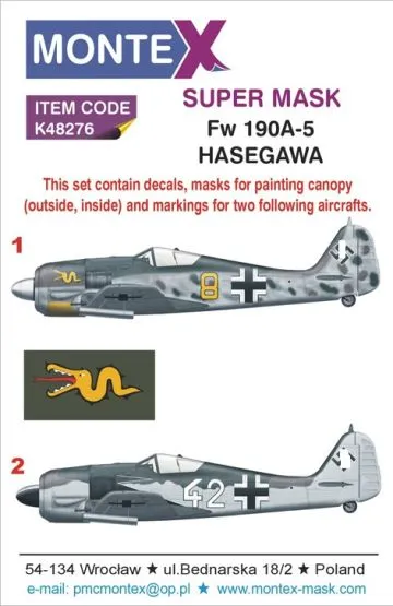 Fw 190A-5 Super Mask for Hasegawa P.1 1:48 Fw 190A-5 Super Mask for Hasegawa P.1 1:48