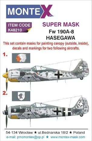 Fw 190A-8 super mask for Hasegawa P.2 1:48 Fw 190A-8 super mask for Hasegawa P.2 1:48