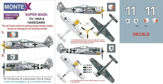 Fw 190A-8 super mask für Hasegawa P.2 1:48