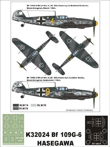 Bf 109G-6 Super Mask for Hasegawa 1:32