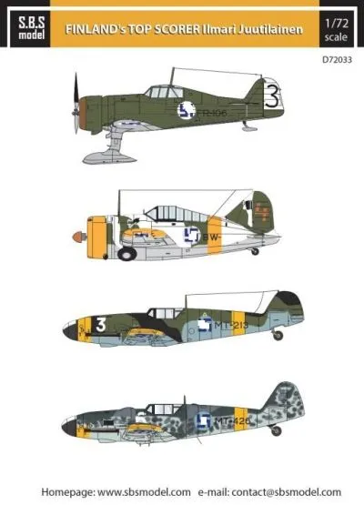 Ilmari Juutilainen - Finland's Top Ace WW II 1:72