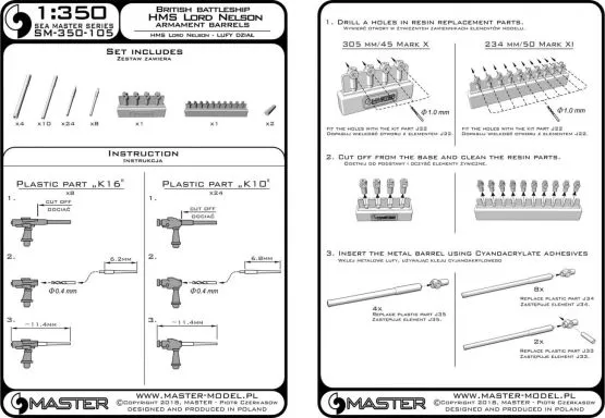 HMS Lord Nelson armament 1:350