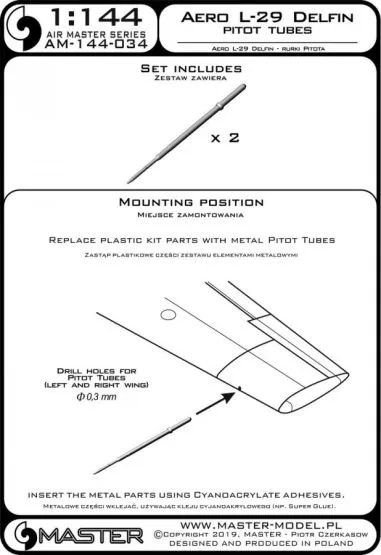 Aero L-39 Albatros - Pitot Tubes 1:144