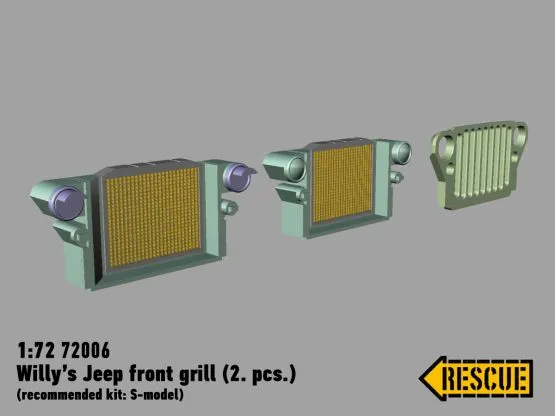 Willys Jeep front grill 1:72