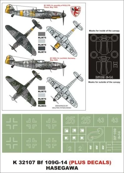 Bf 109G-14 super mask for Hasegawa 1:32