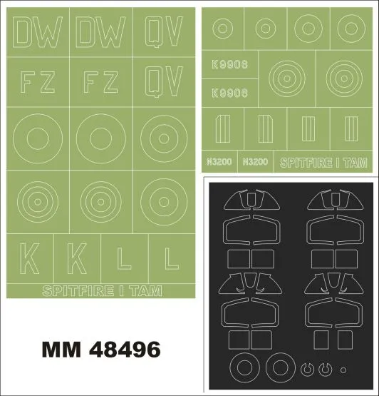 Spitfire Mk.I maxi mask for Tamiya 1:32