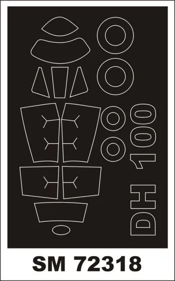 D.H. 100 Vapire mask for Special Hobby 1:72