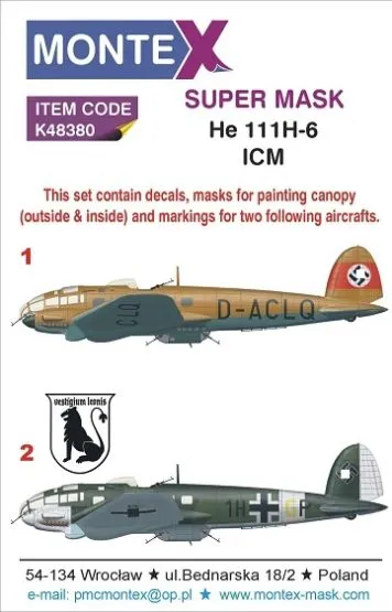 He 111H-6 super mask 1:48