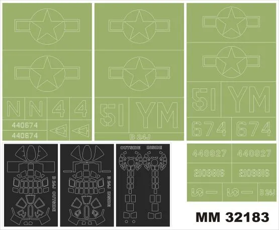 B-24J maxi mask for Hobby Boss 1:32