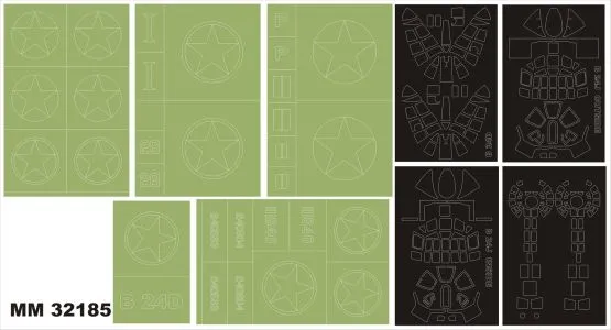 B-24D maxi mask for Hobby Boss 1:32