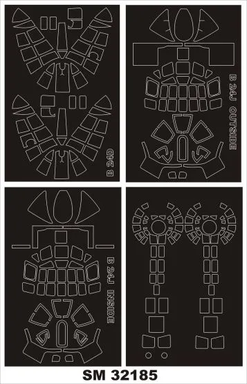 B-24D mask for Hobby Boss 1:32