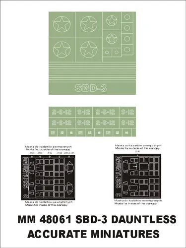 SBD-3 Dauntless maxi mask for Accurate Miniatures 1:48