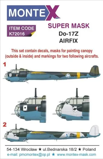 Do 17Z super mask for Airfix 1:72