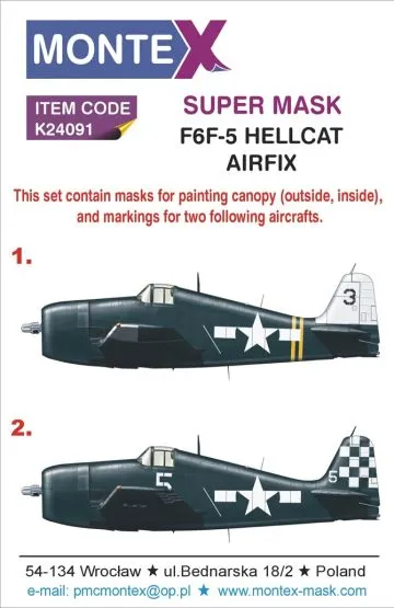 F6F-5 Hellcat super mask for Airfix 1:24