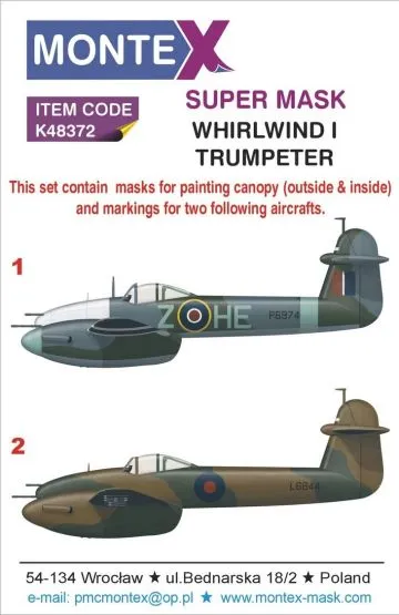Whirlwind Mk.I super mask for Trumpeter 1:48