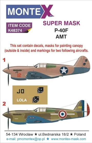 P-40F super mask for AMT 1:48