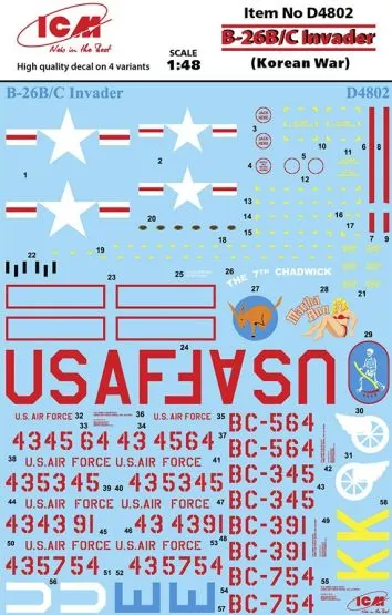 A-26B/C Invader (Korea War) Decal 1:48