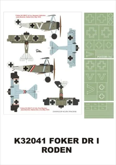Fokker DR.I super mask for Roden P.2 1:32