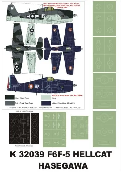 F6F-3/5 Hellcat super mask for Hasegawa 1:32