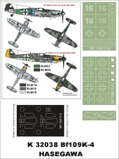 Bf 109K-4 super mask for Hasegawa 1:32