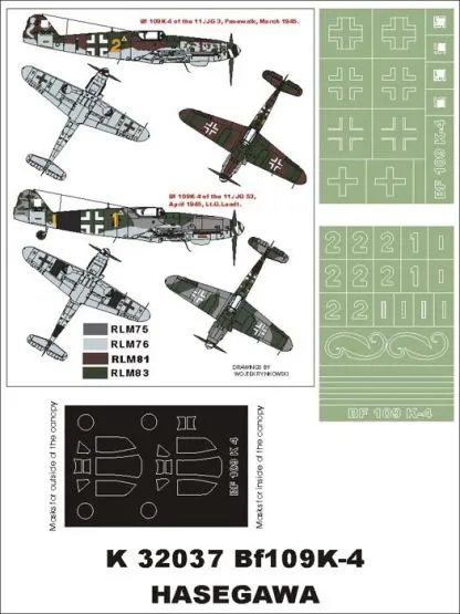 Bf 109K-4 super mask for Hasegawa 1:32