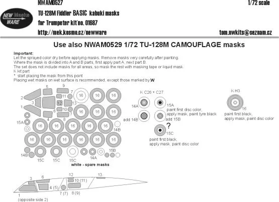 Tu-128M BASIC mask for Trumpeter 1:72