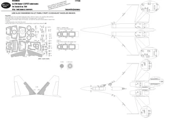 Su-27UB EXPERT mask for Zvezda 1:72
