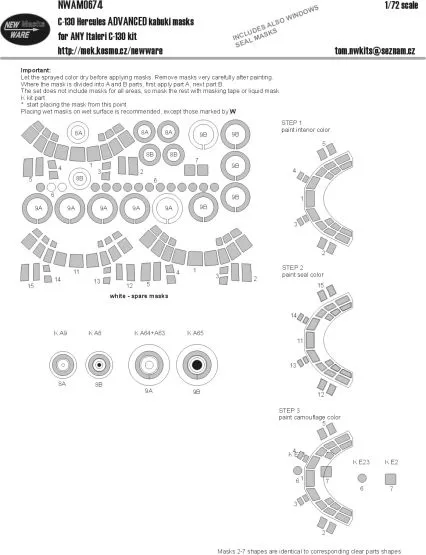 C-130 Hercules ADVANCED mask for Italeri 1:72