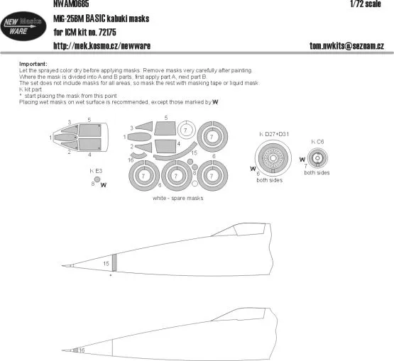 MiG-25BM BASIC mask 1:72