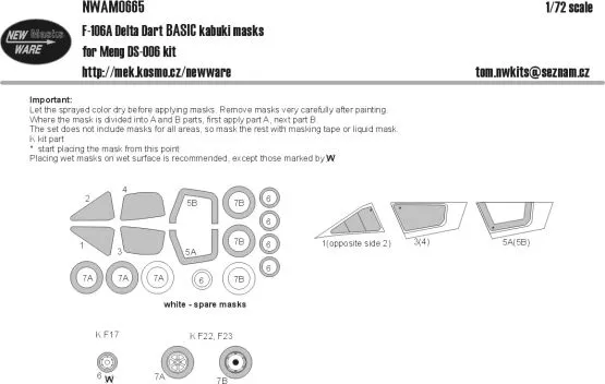 F-106A Delta Dart BASIC mask for Meng 1:72