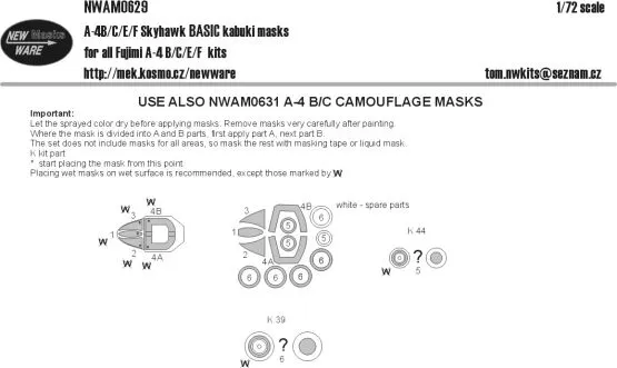 A-4B/C/E/F BASIC mask for Fujimi 1:72