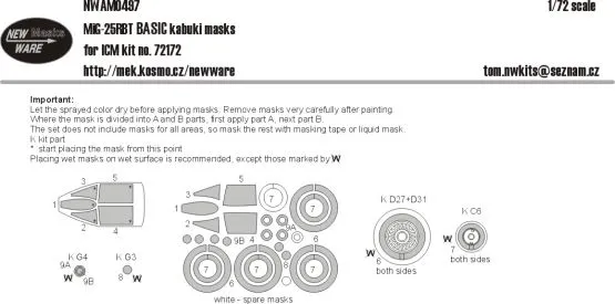MiG-25RBT BASIC mask 1:72