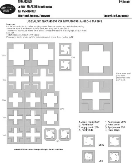 Ju 88D-1 MARKING mask 1:48