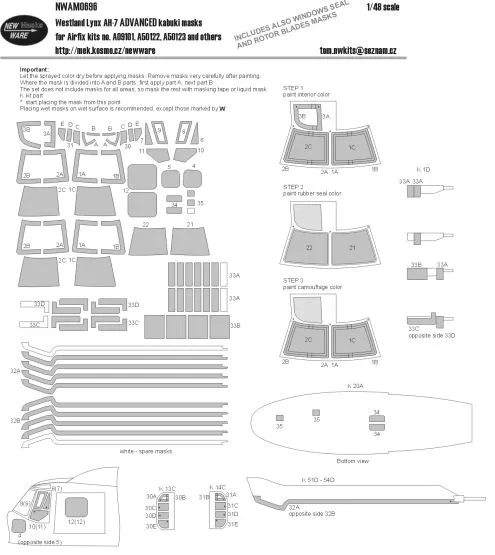 Westland Lynx AH-7 ADVANCED mask for Airfix 1:48