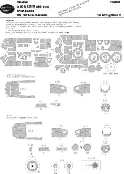 Ju 88C-6b EXPERT mask for ICM 1:48